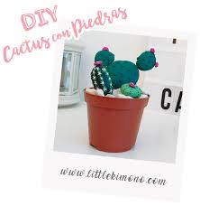 Una forma original de crear una manualidad muy decorativa. Cactus Hechos Con Piedras Manualidades