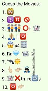 Whatsapp Puzzles Guess These Latest Movie Names From Emoticons And Smileys Bhavinionline Com Emoji Quiz Emoji Movie Guess The Movie
