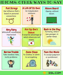 100 Useful Idiomatic Expressions From A Z With Examples 7 E S L English Idioms Other Ways To Say Idiomatic Expressions