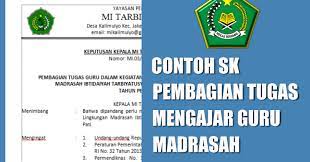 Tabel jadwal mengajar untuk mading 3. Contoh Terbaru Sk Pembagian Tugas Mengajar Guru Di Madrasah