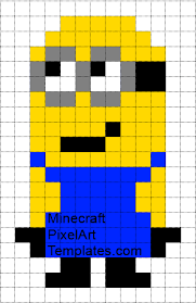 Tu te déplaces dans un monde en 3d composé entièrement de blocs à détruire, reposer et transformer. Minecraft Pixel Art Templates Despicable Me Minion 2 Pixel Art Pixel Art Facile Dessin Petit Carreau