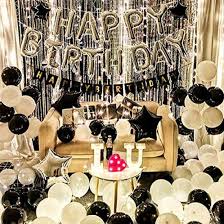 Decoraciones De Cumpleanos Para Adultos Fondo Plateado Con Luces De Colores Globos En Blanco Y Negro Aptas Para Hombres Comprar A Buen Precio Entrega Gratuita Resenas Reales Con Fotos Joom