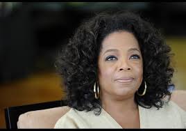 US talk show queen Oprah Winfrey looks o