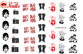 Download Amazon Com Walking Dead V2 Clear Vinyl Peel And Stick Nail Art Decals Stickers Not Waterslide Set Of 40 By One Stop Nails Beauty