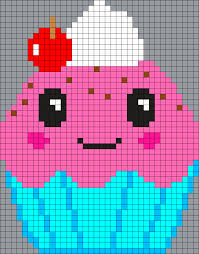 Pink Cute Cupcake Perler Bead Pattern Bead Sprite Pony Bead Patterns Perler Bead Patterns Kandi Patterns