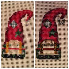 Dimensions counted cross stitch christmas tree ornament kit, 3 w x 4.75 h. Fo Before And After Backstitching A Lady Gnome Ornament Had To Free Hand Some Since It S On Plastic Canvas Crossstitch