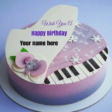 Happy Birthday Cake With Name And Photo For Brother Piano Shaped Happy Birthday Cake With Name On It Birthday Cake For Brother Boy Birthday Cake Cake Name