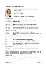 Curriculum vitae personal details name 2010. Curriculum Vitae Petra Riefler Phd Chair Of International Marketing