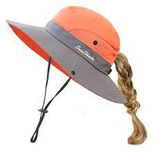 Hgge Kids Girls Sun Hat Uv Protection Wide Brim Beach Cap With Ponytail Hole Hgge Girls Sun Hat Kids Sun Hat Toddler Sun Hat