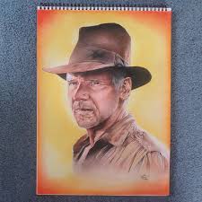 Just finished this pencil portrait of one of my favourite 80s movies  Indiana Jones 🖤 loved drawing it!!