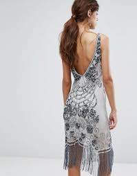 Maybe you would like to learn more about one of these? Robe Ornementee Style Annees 20 Synthetique Frock And Frill En Coloris Gris Lyst