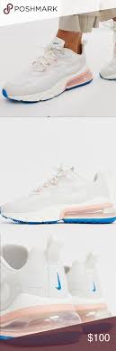 Nike Air Max 270 React White Pink Blue 9 5 White Nikes Blue Air Max Air Max 270