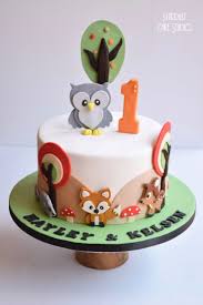 Woodland Animals Cake Woodland Birthday Cake Animal Birthday Cakes Baby First Birthday Cake