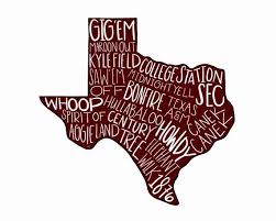 Digital Texas A M Aggies Typography Printable Wall Art Aggie Football Maroon And White Gig Em Co Aggie Football Typography Printable Aggies