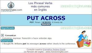 phrasal verbs significado de put across gramatica inglesa pinterest