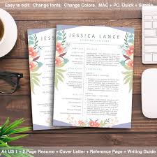 Creative resume cv template with cover letter | floral resume bundle download | resume for fashion stylist blogger artist retail designer. Fashion Resume Template For Word Pages Creative Cv Bundle Feminine Resume For Florist Retail Wedding Blogger Stylist Designer Resume Template Word Creative Cover Letter Creative Cv
