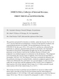 With paper statements, maintain $500 in savings, or $10,000 in a combination of deposit and loan balances or pay $5.00 per. Smietanka Collector Of Internal Revenue V First Trust Savings Bank 257 U S 602 1921 Beneficiary Trust Trust Law