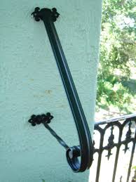 To change the direction of the railing, the 90 solid elbow (in combination with two internal couplings) is used. 1 To 2 Step Wrought Iron Wall Mount Grab Hand Rail Step Rail The Ironsmith