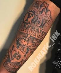 Maybe you would like to learn more about one of these? Fast Money Rokmatic Ink Tattoo Thetattplug Monopoly Monopolytattoo Monopolyman Cartoontattoo Cartoon Tattoos For Guys Trendy Tattoos Money Tattoo