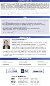 It may be noted that for listed companies, any acquisition or disposal of assets, the. Webinar On Company Law Meetings Minutes Resolutions In Malaysia Key Changes Essential Takeaways Current Law Journal