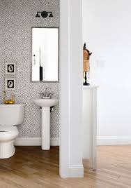 Peel Stick Love Chasing Paper Wallpaper Vintage Wood Floor Round Mirror Bathroom