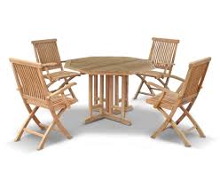 Compact dining table sets for small spaces. Jati Teak Garden Furniture Set With Octagonal Garden Gateleg Table And 4 Folding Chairs No Cushions Or Parasol Brand Quality Value Buy Online In Botswana At Botswana Desertcart Com Productid 61842227