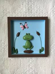 Frog Pebble Art Frog Decor Framed Pebble Art Frog Wall Art Kids Room Wall Art Office Wall Decor Nursery Wall Art Bab Frog Wall Art Frog Decor Pebble Art