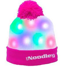 The Noodley Led Light Up Beanie Hat Pink White Kids And Teens One Size Videos Images Pictures Light Up Hats White Kids Pink White