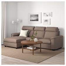 Lidhult Sofa With Chaise Lejde Beige Brown Ikea Sofa Ikea Sofa Sofa Frame