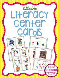 Literacy Center Pocket Chart Cards Editable