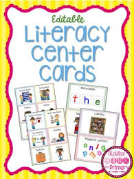 literacy center pocket chart cards editable