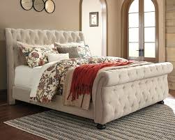Make your own showroom wall with crystal tufted headboard| diy christmas bedroom prep! Willenburg Queen Upholstered Sleigh Bed B643b3 74 77 98 Complete Beds Cummings Furniture