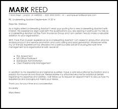 Underwriting Assistant Cover Letter Sample Cover Letter Templates Examples