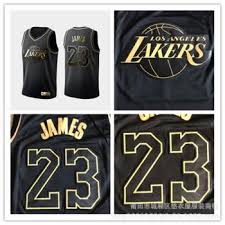 Nba Jersey Lakers 23 James Black Gold Embroidered Basketball Clothes Support On Behalf Of The Hair