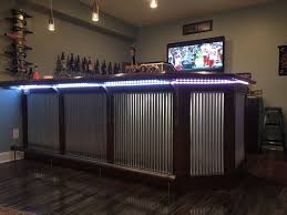 This sustainable material is not just for rooftops. Diy Corrugated Metal Bar Home Bar Designs Basement Bar Patio Bar