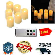 6 Flameless Candles Led Votive Flickering With Timer Remote Control Tea Light Branded Remote Control Tea Lights Led Pillar Candle Flickering Candles