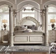 A queen bedroom set in white creates a bright, clean aesthetic. Queen Size Four Poster Bed Ideas On Foter