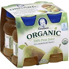 Gerber Organic Pear Juice 4 Fl Oz Bottle Pack Of 4 Baby Food Snacks Wade S Piggly Wiggly