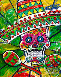 660 x 660 jpeg 44 кб. Sugar Skull With Sombrero And Marakas Painting By Genevieve Esson