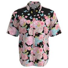 Black And Pink Floral Shirt Mens Flowers Floral Butterflies Black Pink Men Short Sleeve Button Shirt Size Xs 3xl Eightythreexyz Buttonfront Beautiful Blouses Pink Men Clothes