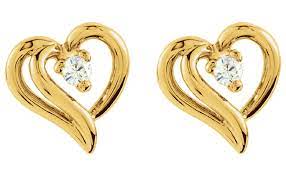 Shop zales® earring styles that suit everyday attire or the fanciest of occasions. Dual Diamond Heart Shaped Earrings In 14k Gold