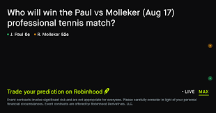 August 17, 2026: Paul vs Molleker Tennis Prediction Market