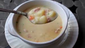 In addition to clams, common ingredients include diced potatoes, salt pork, and onions. Ham And Potato Soup Recipe Ham And Potato Chowder Youtube