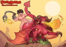 NSFW uncensored oppai hentai cartoon porn comic art of stud raping a dragon  monster girl xxx illustration. 