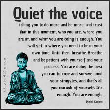 Quiet The Voice Telling You To Do More And Be More Tiny Buddha Wisdomquotes Buddha Quotes Inspirational Buddhism Quote Buddhist Quotes