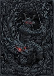 Chun lo, demon, samurai, drawing, illustration, blue, japanese art. Dragon Samurai Wallpapers Top Free Dragon Samurai Backgrounds Wallpaperaccess