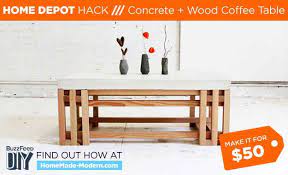 Concrete Wood Coffee Table By Homemade Modern Diy Furniture Home Depot Coffee Table Wood
