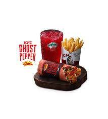 On a red hot background, inspired by the chilliest pepper in the world, kfc is turning up the roads with its ghost pepper twister box with a wrapped twister sandwich, a piece of chicken, the famous french fries, and the chilling pepsi. Dine In At Our Stores Kfc Malaysia