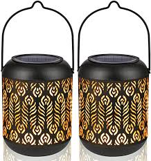 Leidrail Solar Lantern Outdoor Garden Hanging Lanterns Metal Decorative Light Warm White Led Waterproo In 2020 Solar Lanterns Solar Lantern Lights Outdoor Solar Lights