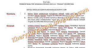 Maybe you would like to learn more about one of these? Sk Pembentukan Tim Literasi Sekolah Jenjang Sd Smp Sma Smk Tahun 2021 2022 Kherysuryawan Id